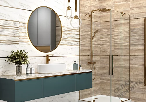 Фото Плитка настенная Alma Ceramica Эйфория TWU2550EPH04 бело-серый 249*500 – купить в Новокузнецке: цена, описание, фото. Интернет-магазин 3