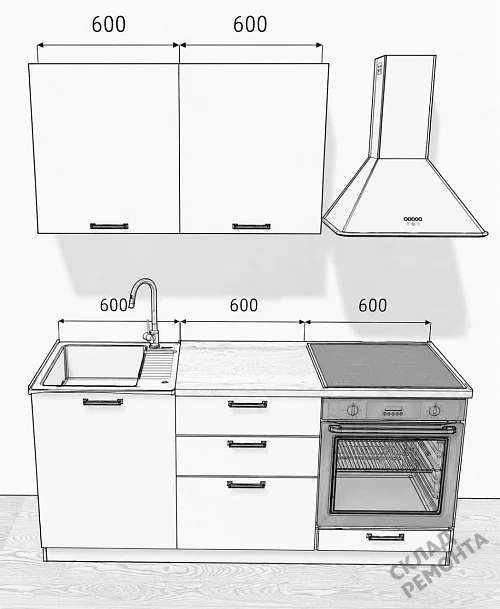 Фото Кухня ДСВ Ройс белый софт/черника софт – купить в Новокузнецке: цена, описание, фото. Интернет-магазин 3