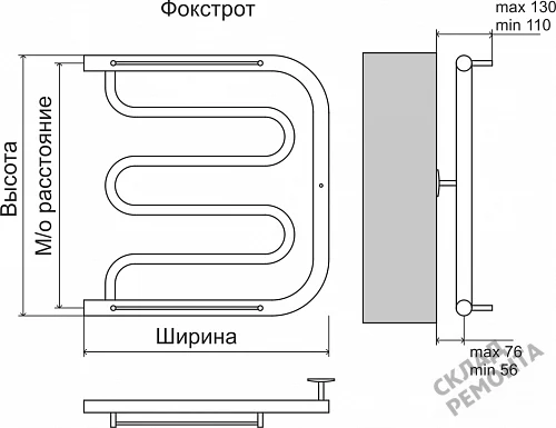 Фото Полотенцесушитель водяной Terminus Фокстрот 32/20 1" 600*600 фокстрот хром купить в Новокузнецке: цена, описание, фото. Интернет-магазин 2