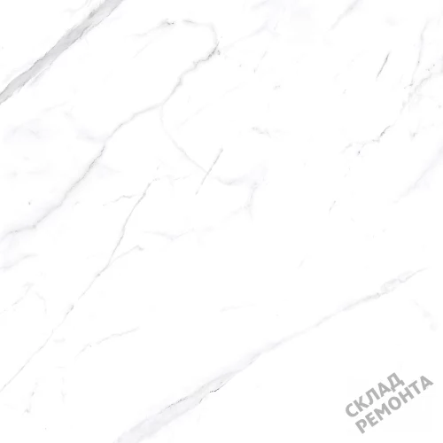 Фото Керамогранит матовый Steppe Ceramics Statuario White белый 600*600*9,5 – купить в Новокузнецке: цена, описание, фото. Интернет-магазин 1