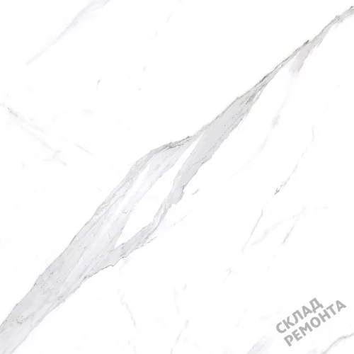 Фото Керамогранит матовый Steppe Ceramics Statuario White белый 600*600*9,5 – купить в Новокузнецке: цена, описание, фото. Интернет-магазин 3