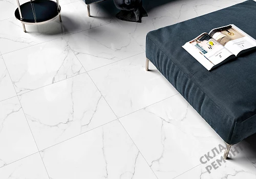 Фото Керамогранит матовый Alma Ceramica Каррара GFU04CRR00R светло-серый 600*600*9 – купить в Новокузнецке: цена, описание, фото. Интернет-магазин 3