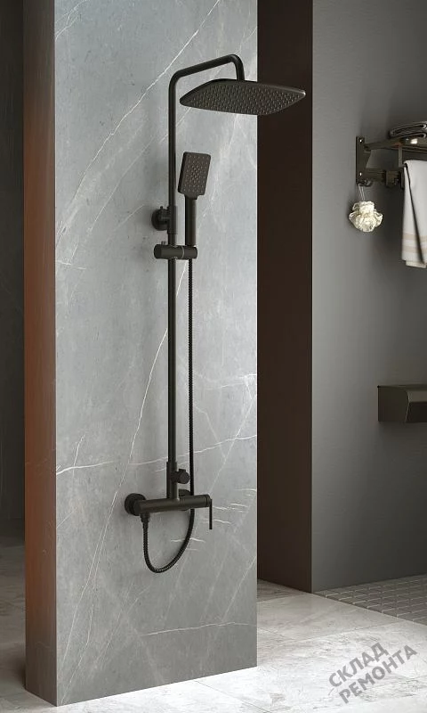Фото Душевая система BelBagno Acqua ACQUA-DOCM-NERO черный купить в Новокузнецке: цена, описание, фото. Интернет-магазин 2