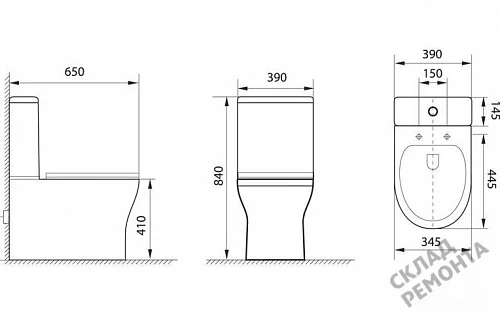 Фото Унитаз напольный Aquanet Roll-C 210764 безободковый купить в Новокузнецке: цена, описание, фото. Интернет-магазин 5