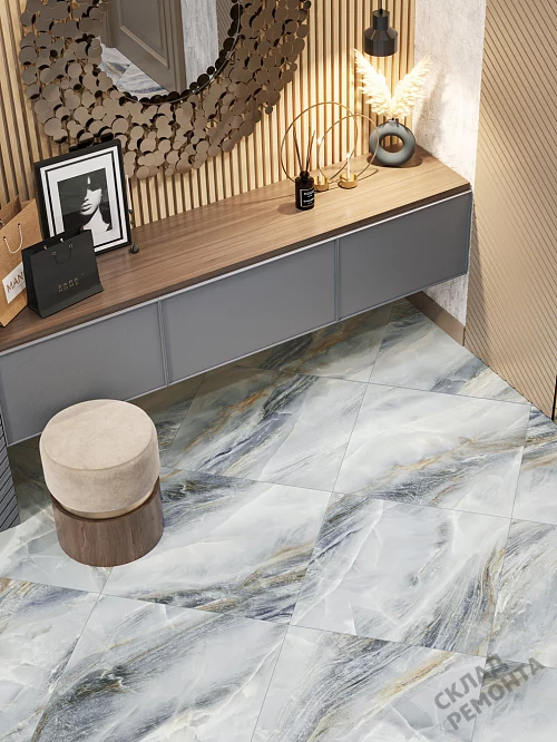 Фото Керамогранит матовый New Trend Эстель D60228M синий 600*600*9,5 – купить в Новокузнецке: цена, описание, фото. Интернет-магазин 1