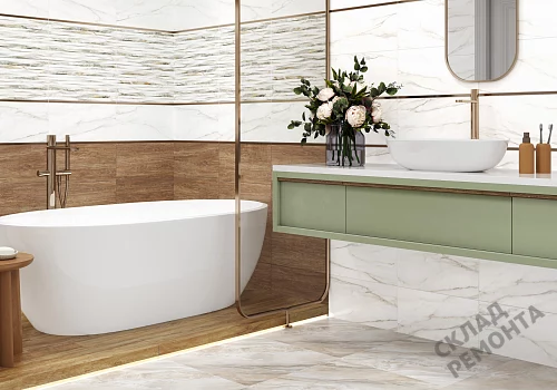 Фото Плитка настенная Alma Ceramica Эйфория TWU2550EPH04 бело-серый 249*500 – купить в Новокузнецке: цена, описание, фото. Интернет-магазин 6