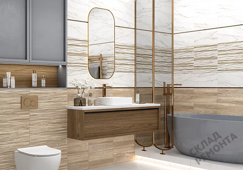 Фото Плитка настенная Alma Ceramica Эйфория TWU2550EPH04 бело-серый 249*500 – купить в Новокузнецке: цена, описание, фото. Интернет-магазин 5